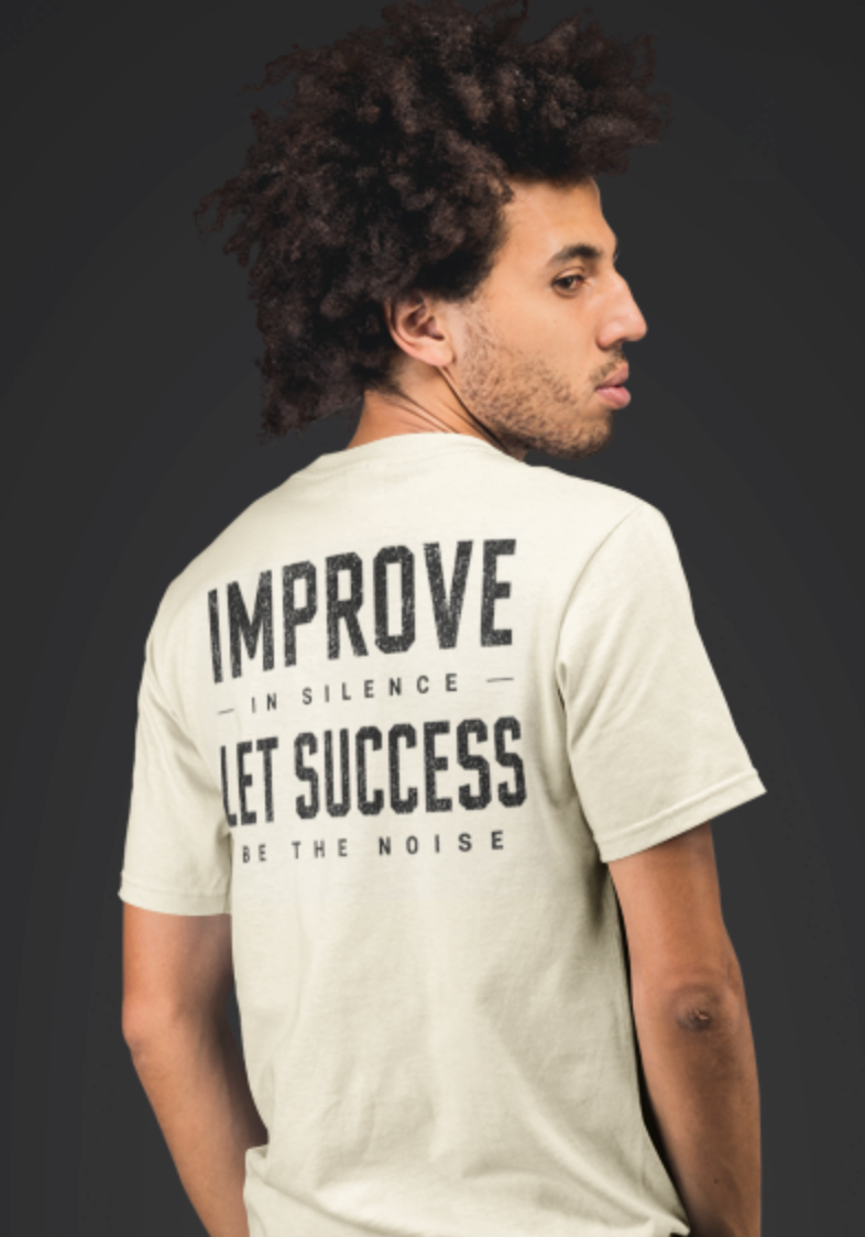 Improve In Silence. Let Success Be The Noise | Unisex Garment-Dyed Heavyweight T-Shirt